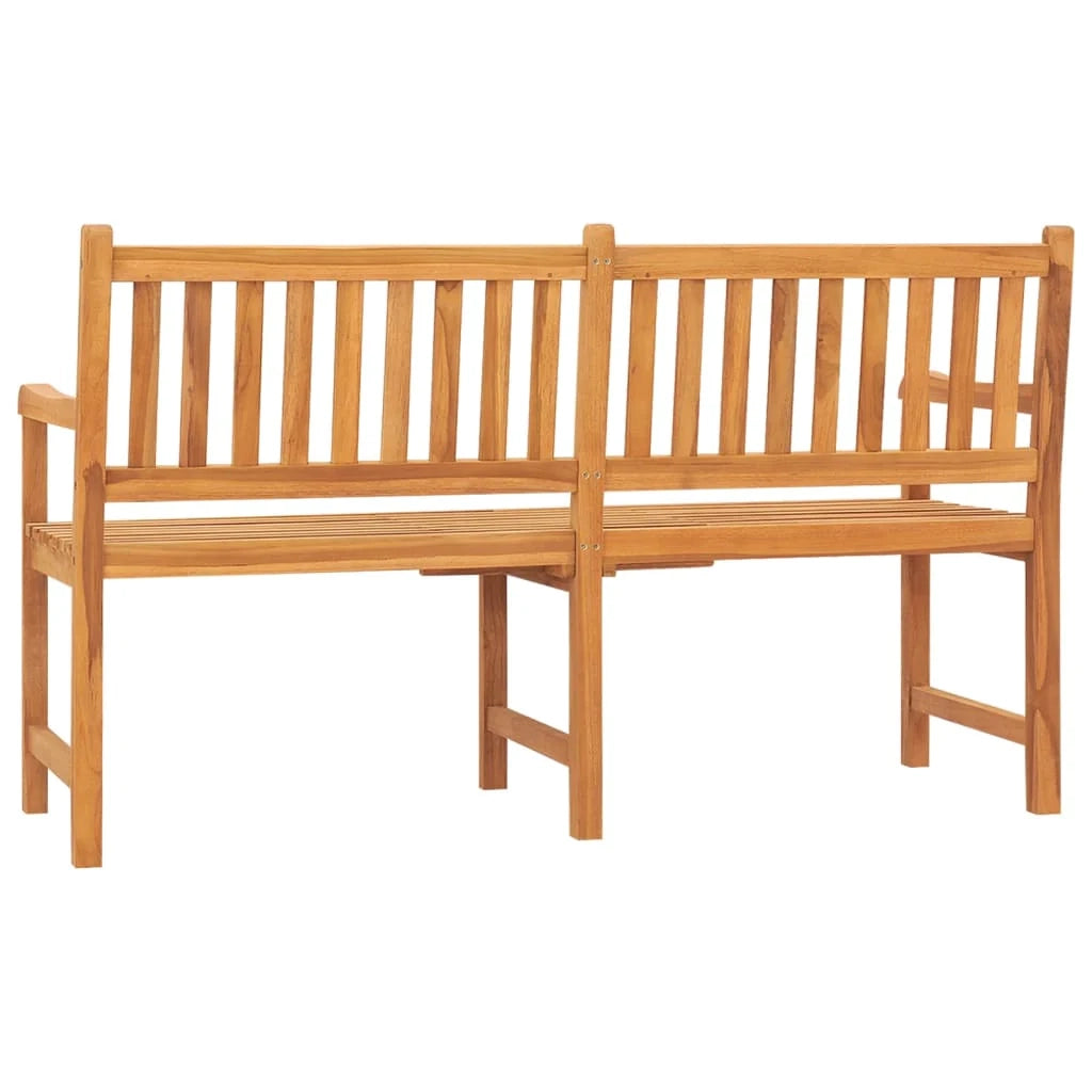 Panca da giardino mobili da esterno per patio panca da terrazza a 3 posti con tavolo 150 x 62,5 x 90 cm legno massello di teak 02_0011317