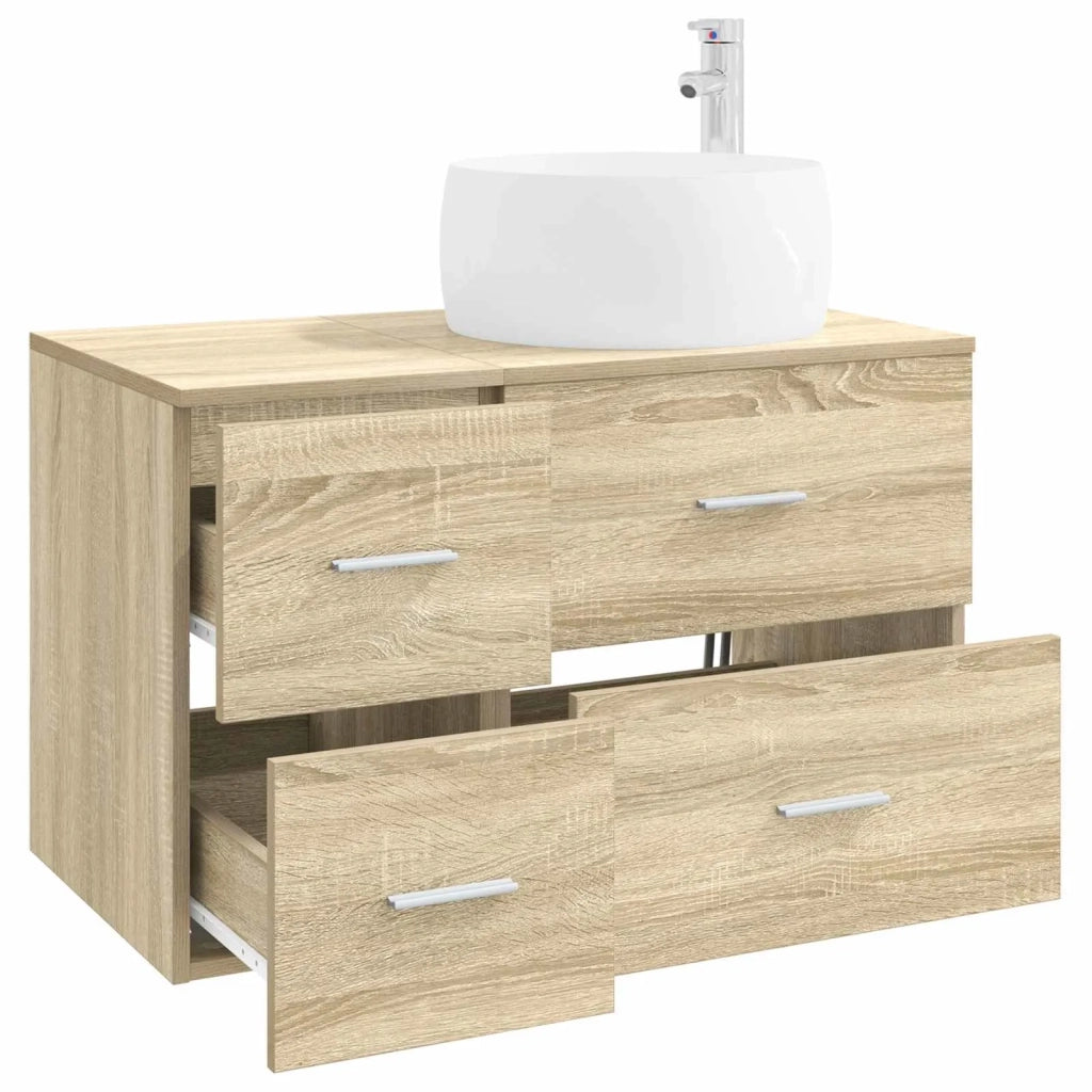 Set di mobili per il bagno 2 pz Rovere Sonoma 3404002