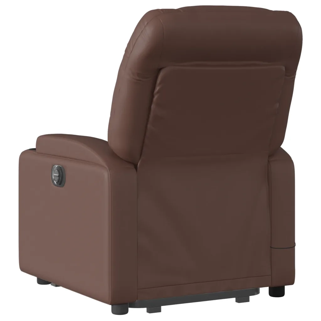 Poltrona Alzapersona Reclinabile Massaggio Marrone Similpelle 3204667