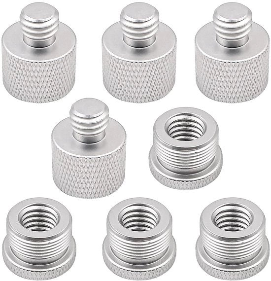 Set di 8 adattatori a viti per standarde di microfono