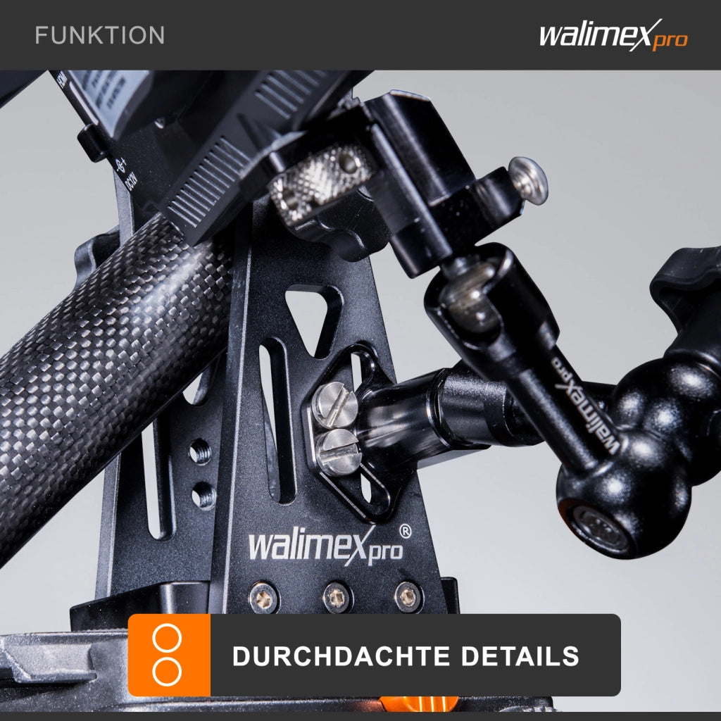 Carbon Camera Jib Traveller 7.2, Jimmy Jib per telecamera, braccio per videocamera estensibile 70-200cm, 16x10x80cm, filettatura 1/4“