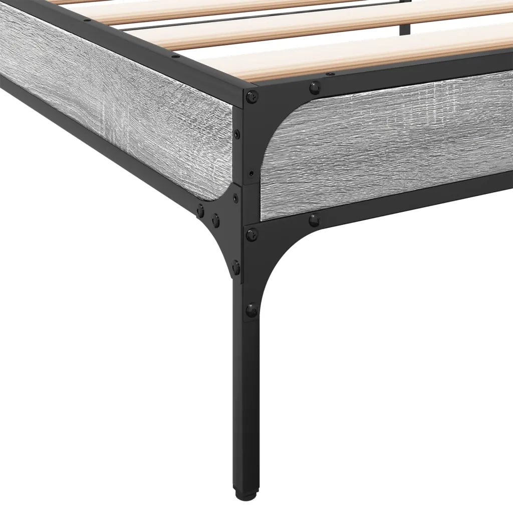 Giroletto-Struttura Letto Grigio Sonoma 75x190cm in Legno Multistrato e Metallo 575514