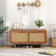 SCARPIERA 104x40x48 cm 2 ante con ripiano regolabile color noce