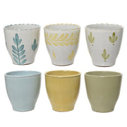 VASO BIANCO FOGLIE/TINTA UNITA D.13XH13CM CERAMICA