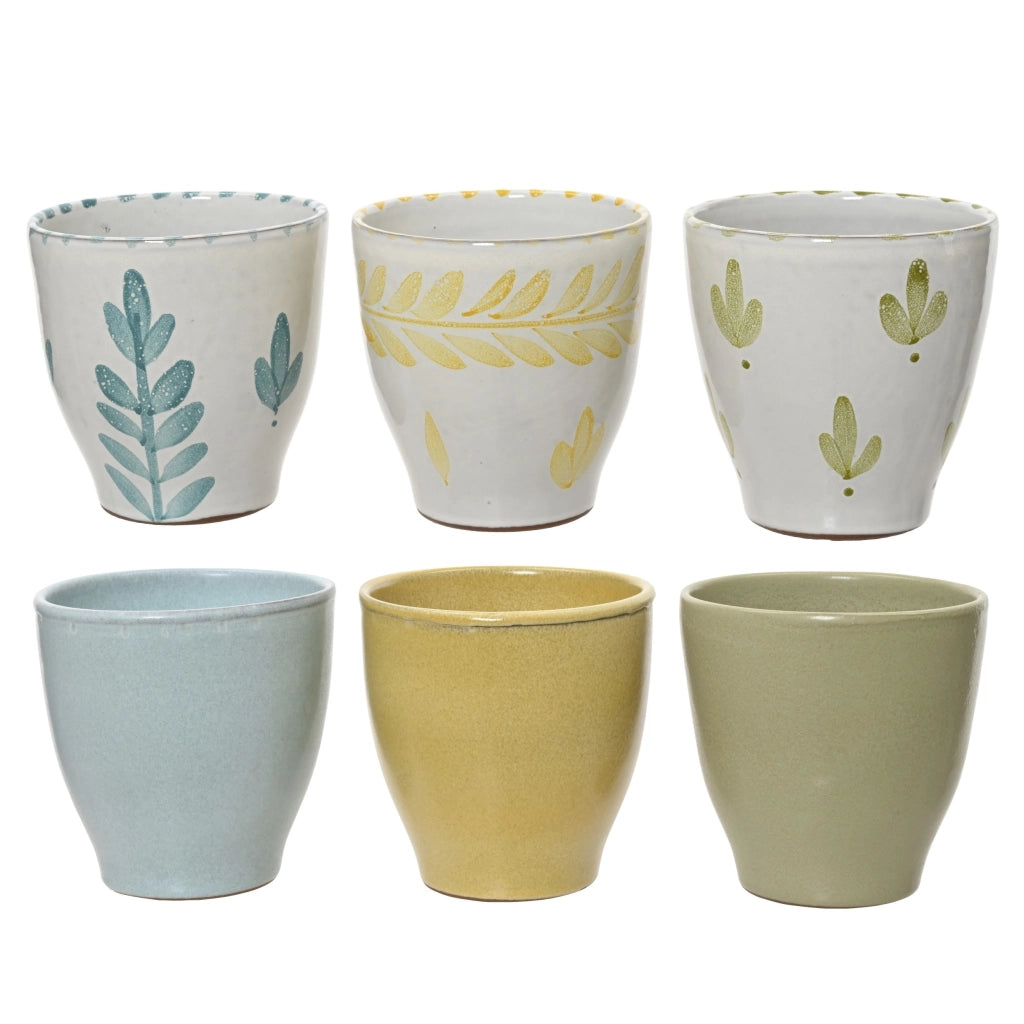 VASO BIANCO FOGLIE/TINTA UNITA D.13XH13CM CERAMICA