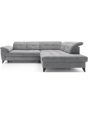 Divano ad angolo Grigio 5 posti angolo destro design moderno INFERNO