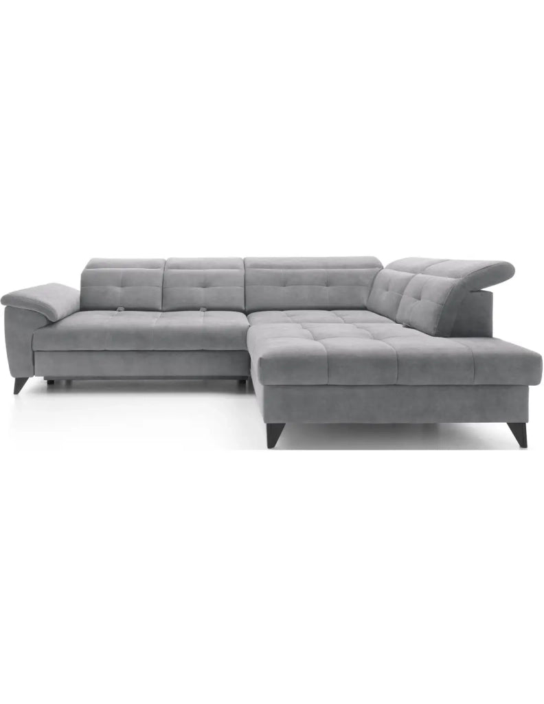 Divano ad angolo Grigio 5 posti angolo destro design moderno INFERNO