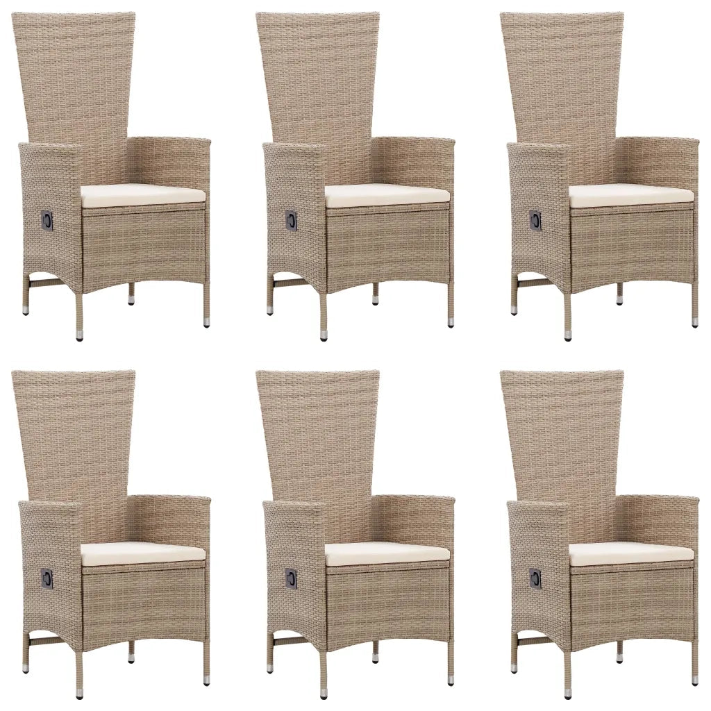 Set Mobili da Pranzo per Giardino 7 pz in Polyrattan Beige 3070768