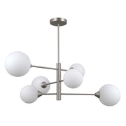 Plafoniera nichel satinato sfere bianche 6xG9 Evora Italux