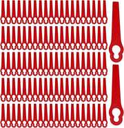 100 Pezzi di Lame di Rimpiazzo in Plastica per Motoseghe - 83 mm Lame di Taglio Rosse per Trimmers Senza Fili