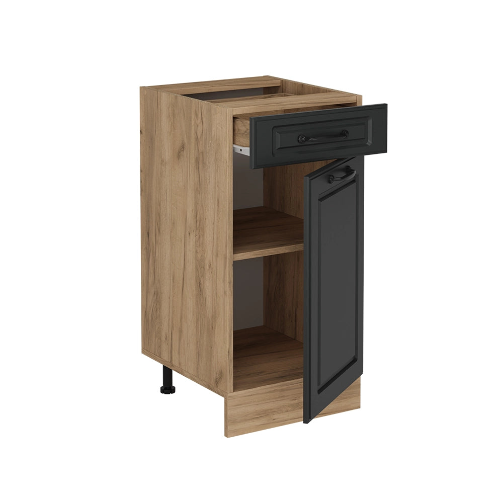 Mobiletto base per cucina R-Line Antracite rustico/Rovere dorato 40 cm senza piano di lavoro Vicco