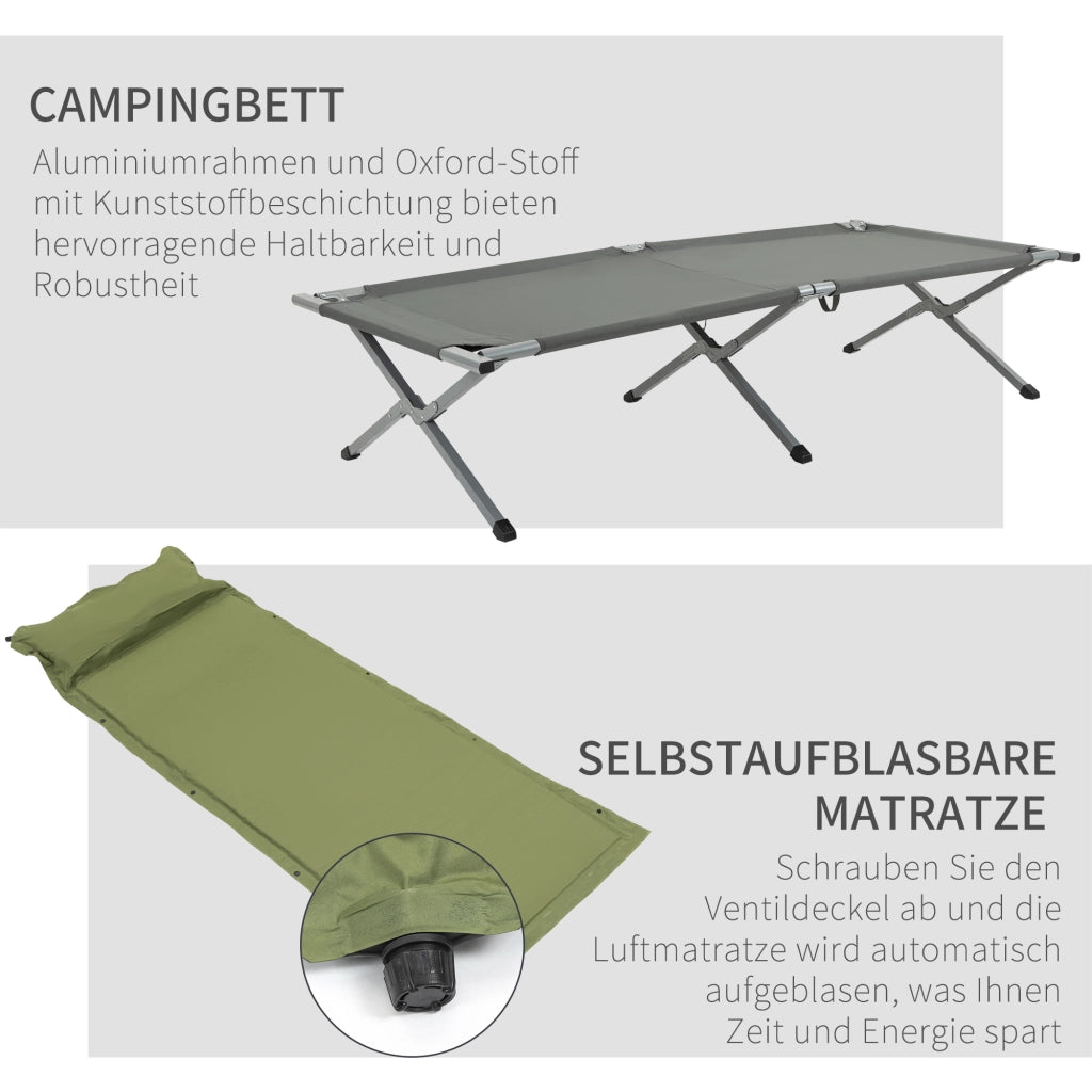 Letto da campo con tenda a cupola ¨C Zephmum ¨C Grigio 200x86x147 cm