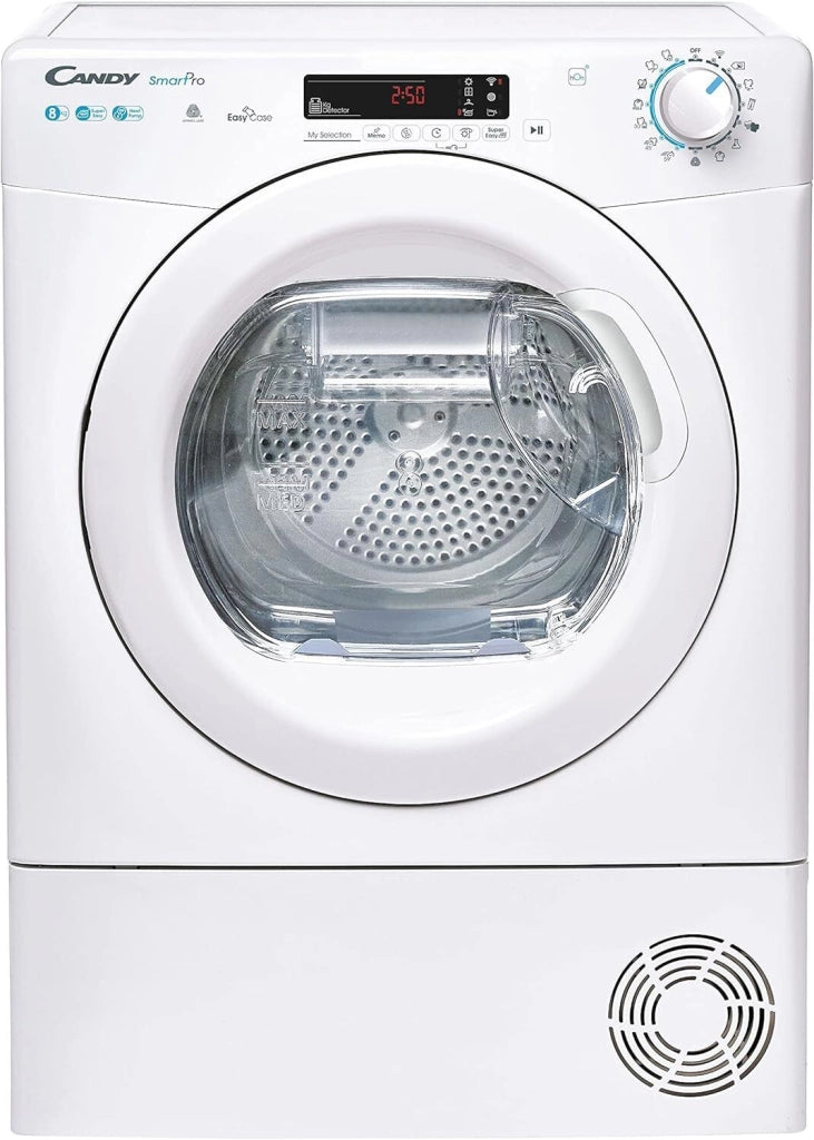 Candy Smart Pro CSOE H8A2DE-S Asciugatrice a pompa di calore 8kg  classe A++ programma cicli rapidi, EasyCase programma lana controllo remoto 596x607x850