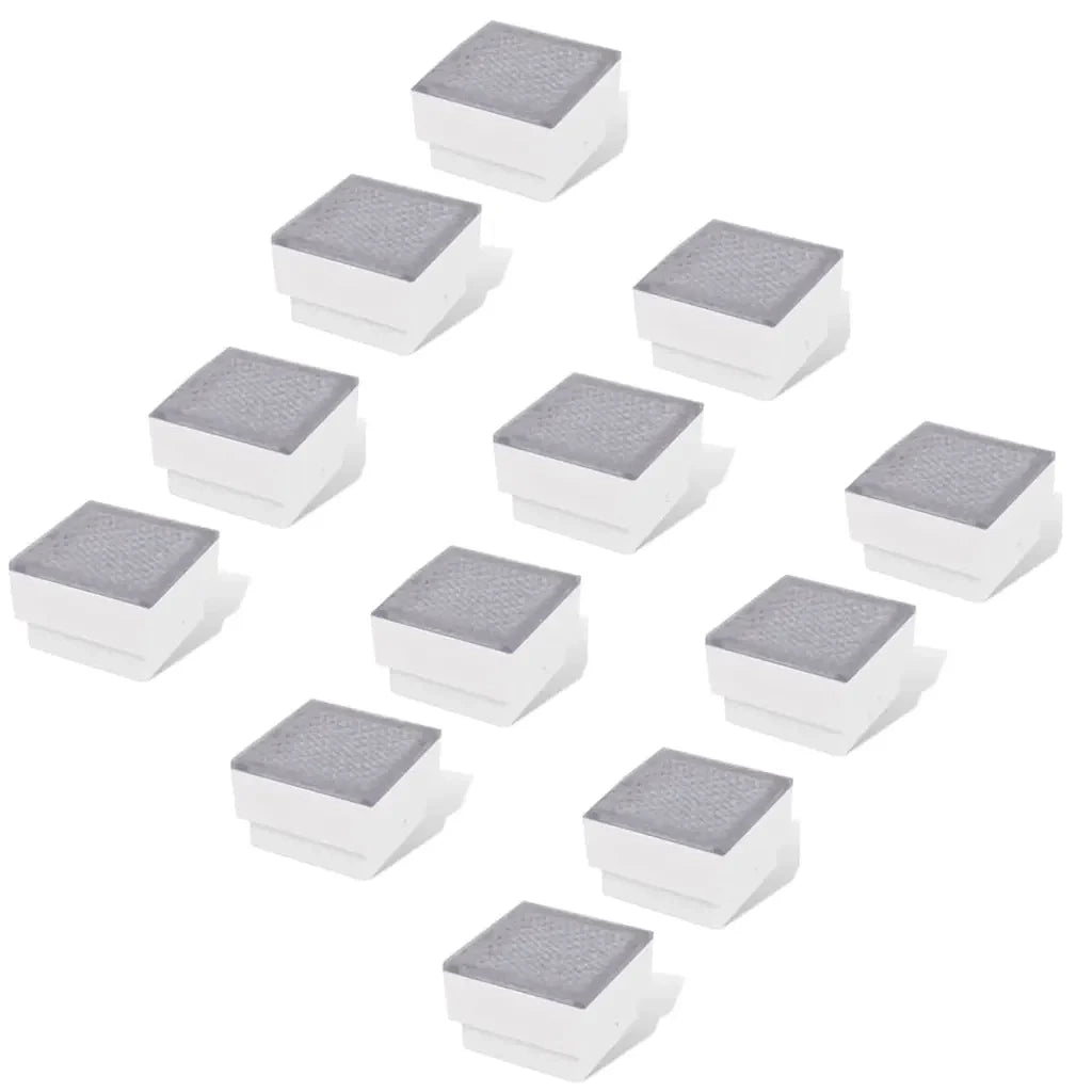 Confezione da 12 luci LED da incasso 100 x 100 x 68 mm impermeabili per esterni in policarbonato nero 02_0046359