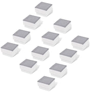 Confezione da 12 luci LED da incasso 100 x 100 x 68 mm impermeabili per esterni in policarbonato nero 02_0046359