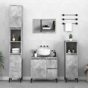 Armadietto da Bagno Grigio Cemento 65x33x60cm Legno Multistratocod mxl 105573
