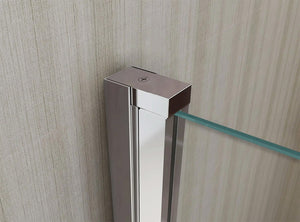 Porta Parete Doccia 160 cm 2 Ante a Libro in Cristallo Trasparente 6mm H190