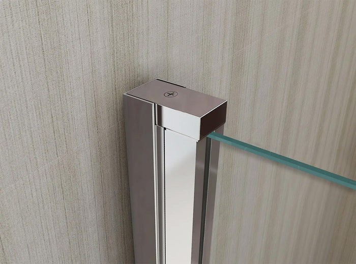 Porta Parete Doccia 190 cm 2 Ante a Libro in Cristallo Trasparente 6mm H190