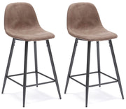 Set 2 Sgabelli 42x52xH93 cm in Similpelle Brigitte Tortora