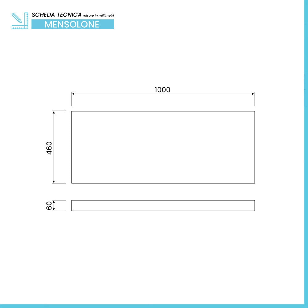 Mensolone bagno 100 cm in legno effetto rovere scuro Levia