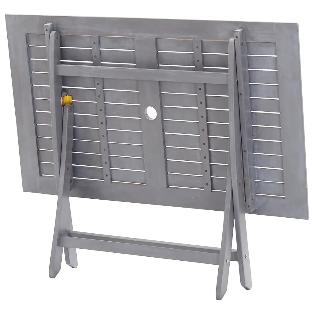 Set da Pranzo per Giardino 5 pz Legno Massello di Acacia Grigio 278921