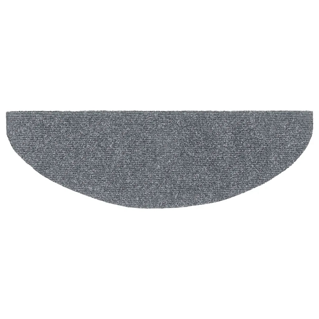 Tappetini per scale autoadesivi 10 pz 65x21x4 cm Grigio chiaro Semicircolari Grandi 149705