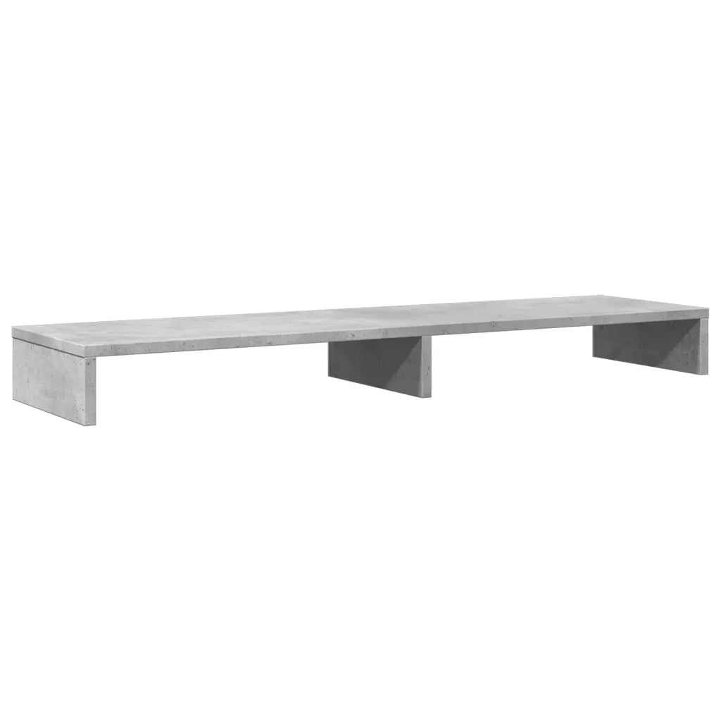 Supporto Monitor Grigio Cemento 100x27x10cm Legno Massello Pino