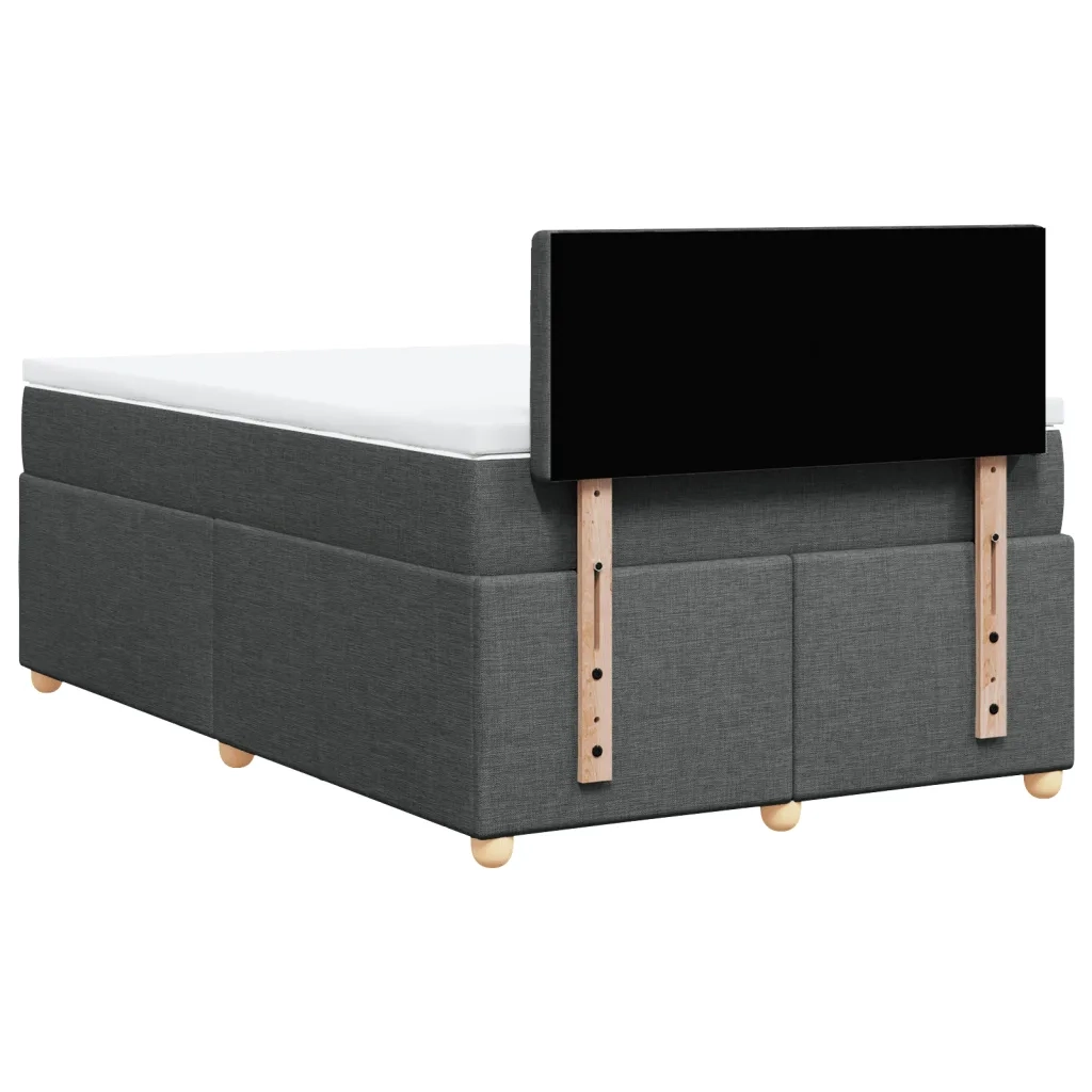 Giroletto a Molle con Materasso Grigio Scuro 120x200 cm Tessuto 3288962