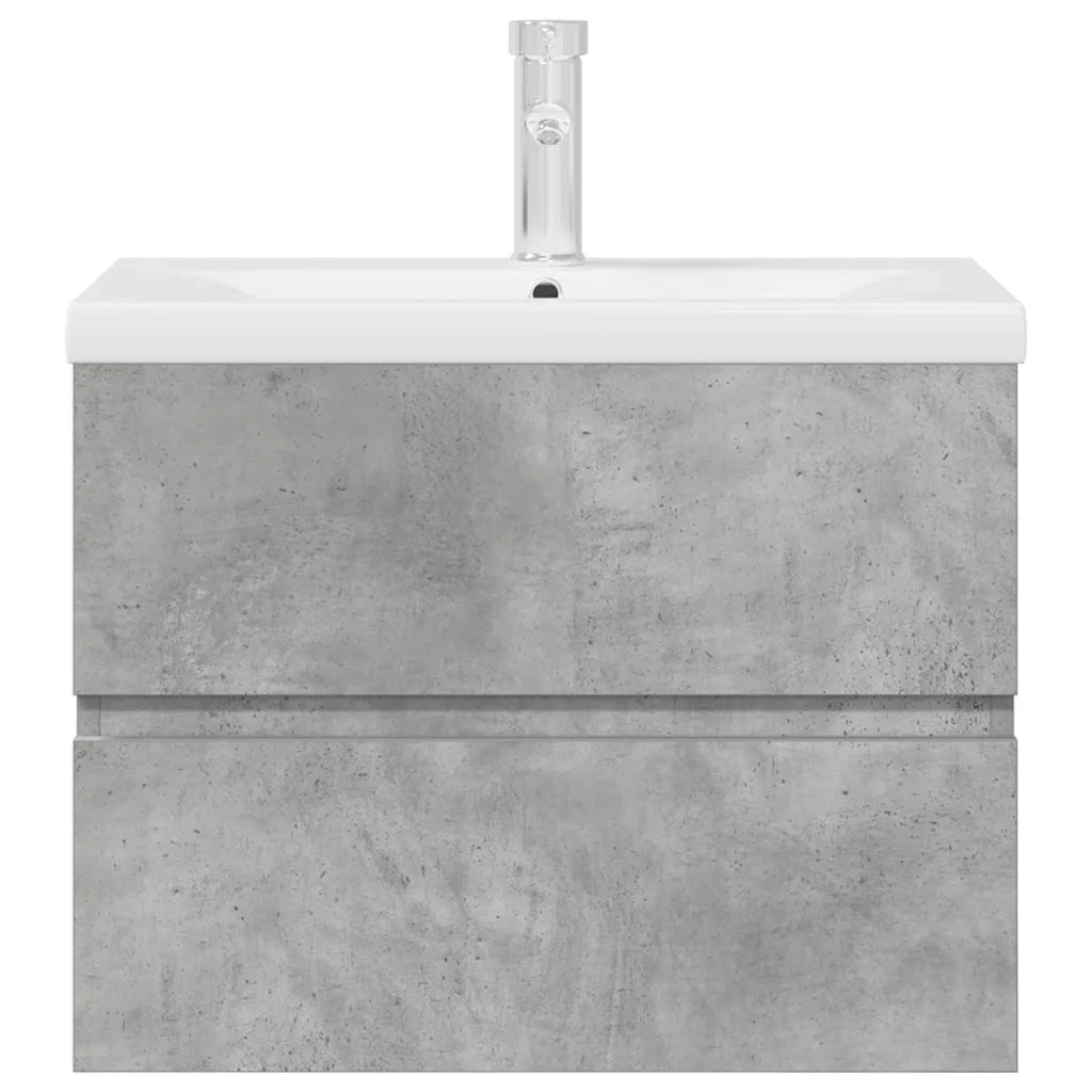 Set Mobili da Bagno 2 pz Grigio Cemento in Legno Multistrato 3324914