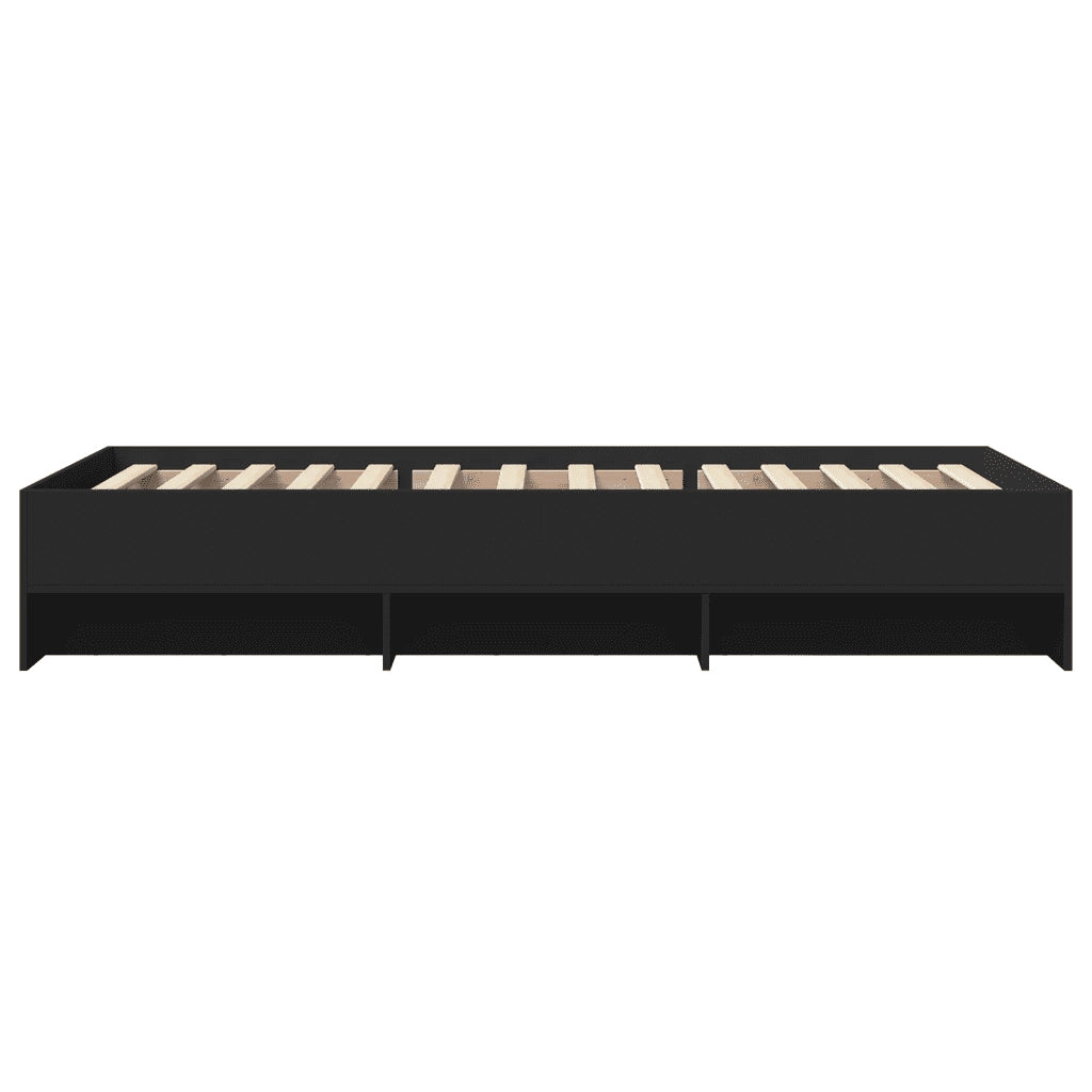 Giroletto-Struttura Letto Nero 100x200 cm in Legno Multistrato 395840