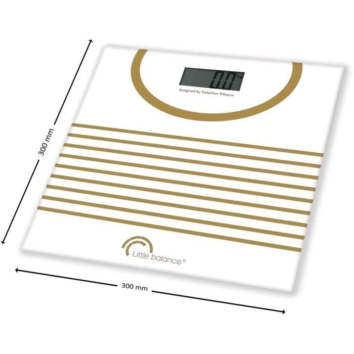 Bilancia pesapersone elettronica LITTLE BALANCE Mariniere Gold - bilancia elettronica - 180 kg/100 g - Design Mariniere Gold