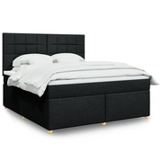 Giroletto a Molle con Materasso Nero 180x200 cm in Tessuto
