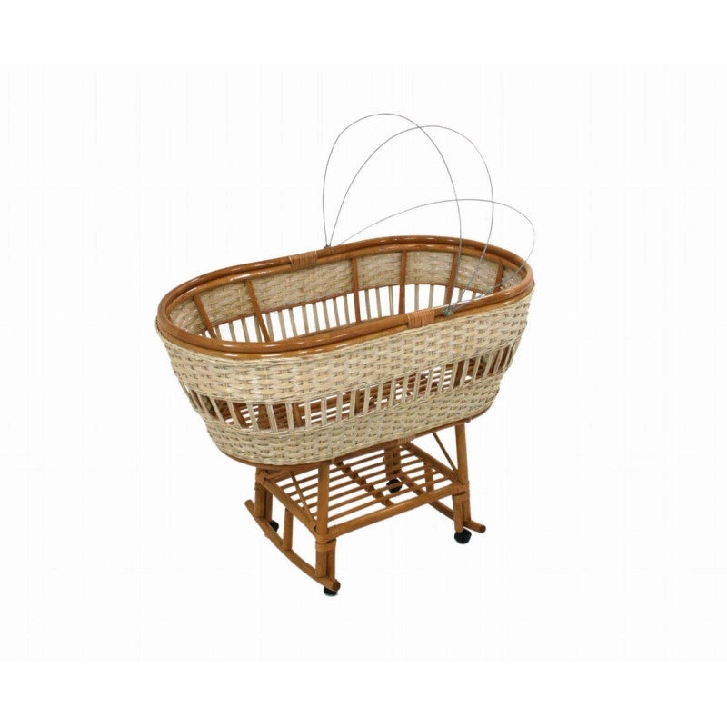 Culla morgana nat/miele cm 100x58 con dondolo e ruote