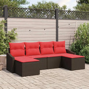 Set di divani 6 pz Marrone polyrattan 3346834