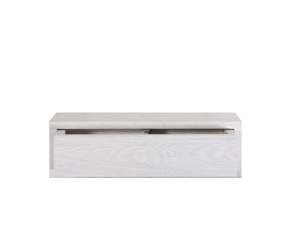 Mensola da Parete 1 Cassetto 45x13,4x20 cm in Fibra di Legno Lego Rovere Sbiancato