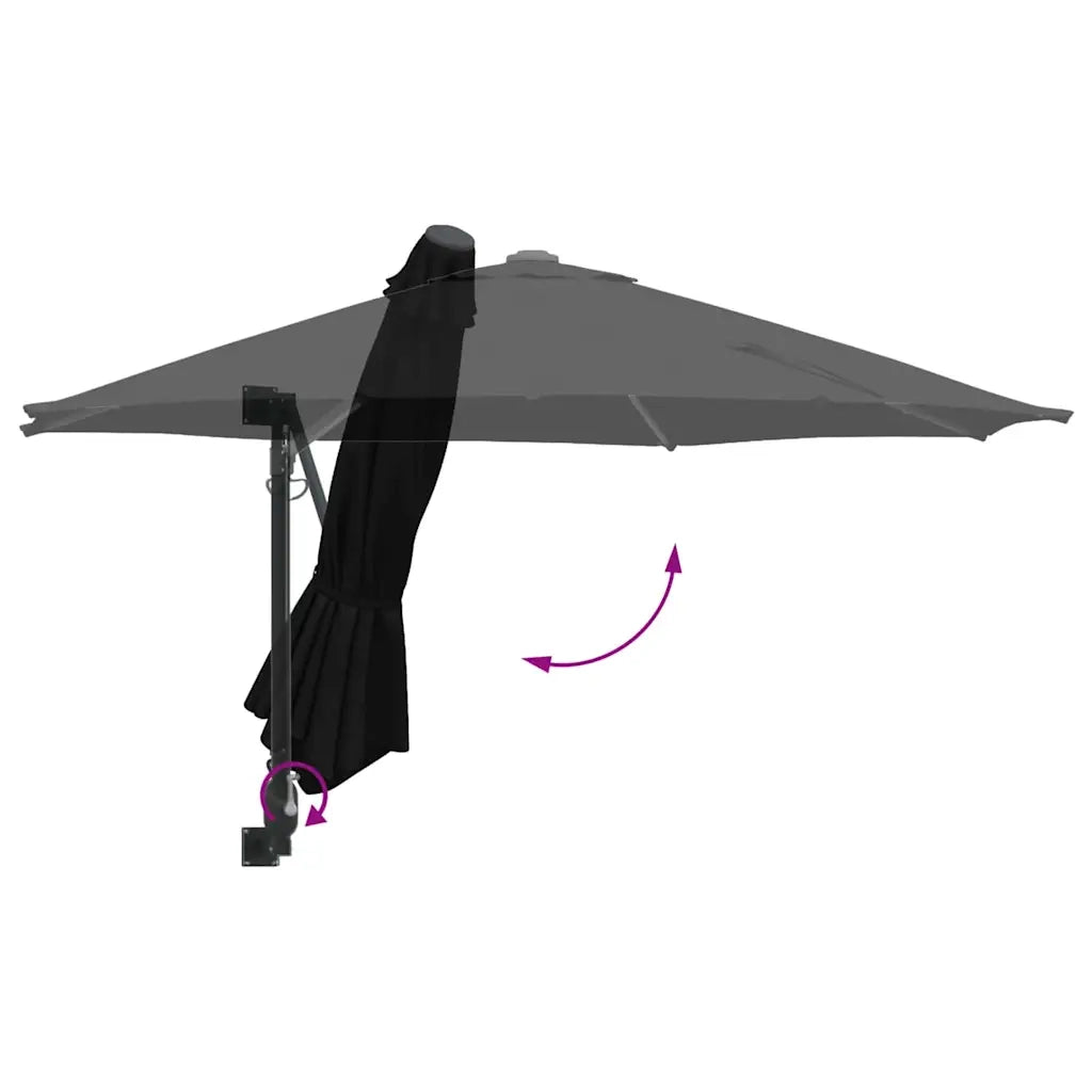 Ombrello da giardino-Ombrellone da spiaggia Nero 248 x 248 x 148 cm 729066