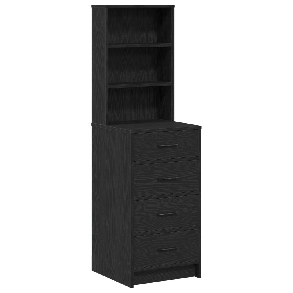 Highboard Nero Quercia 40x41x135 cm Legno ingegnerizzato