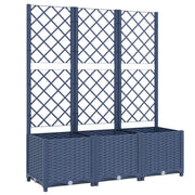 Fioriera | Cassetta per fiori | Vaso da Giardino con Graticcio Grigio Blu 120x40x136 cm PP