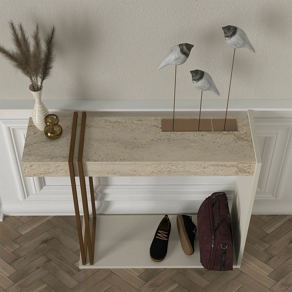 Consolle Ingresso Desca Travertino e Cashmere – Design Moderno Salvaspazio