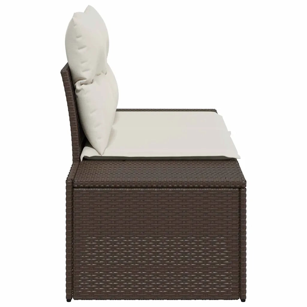 Divano da giardino Marrone 184 x 62 x 69 cm polyrattan 42006803