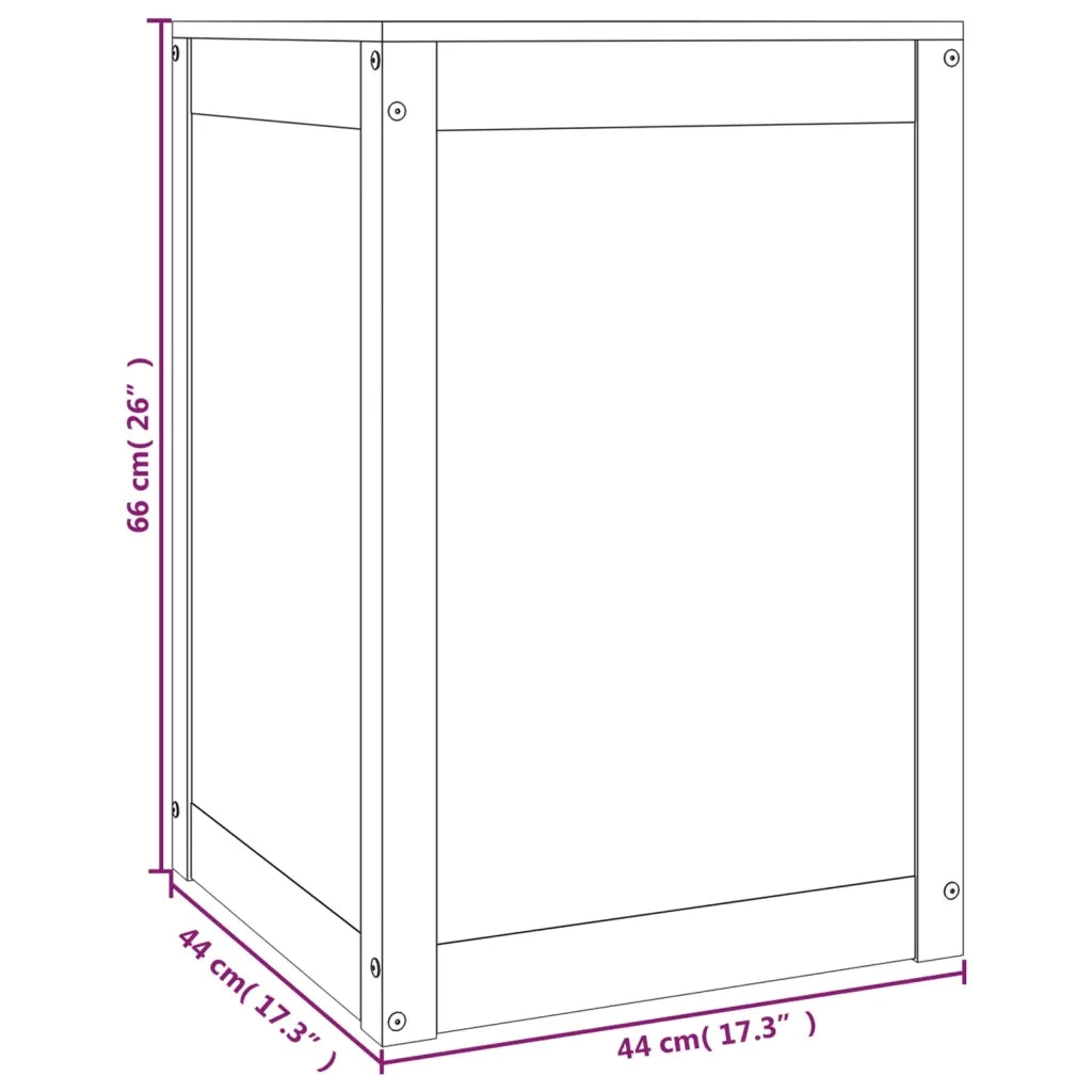 Contenitore per Bucato Bianco 44x44x66 cm Legno Massello Pino 823565