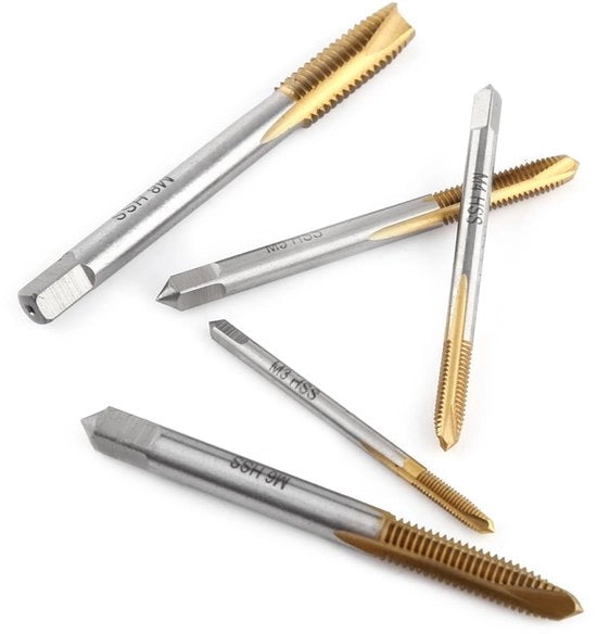 Set di Cuscinetti a Sfera 5 Pezzi - Cuscinetti HSS Metrici - M3/M4/M5/M6/M8 - Alta Durezza - Rivestimento di Titanio - Cuscinetti a Sfera con Borea a Vite