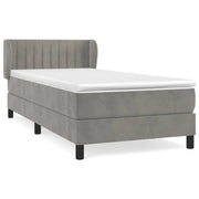 Letto singolo | Letto per adulti | Giroletto a Molle con Materasso Grigio Chiaro 100x200cm Velluto