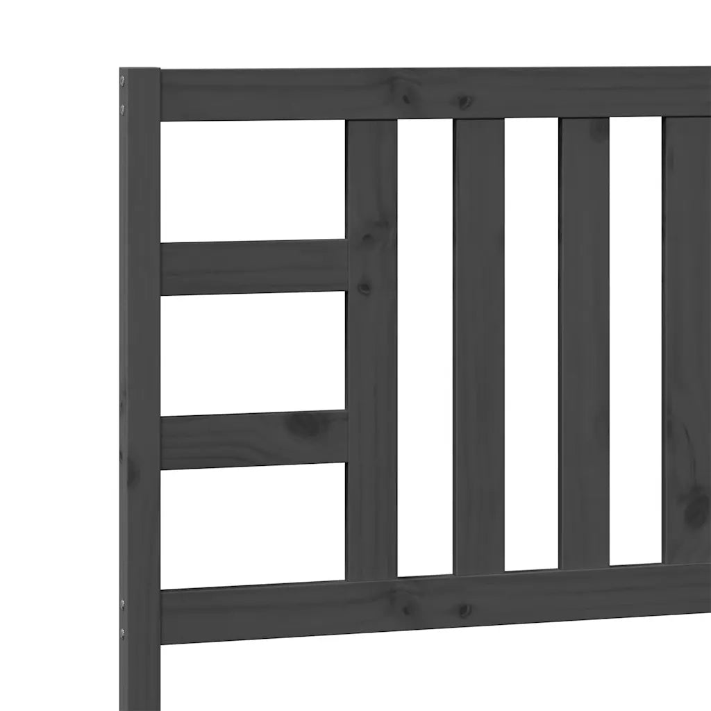 Testiera per Letto Grigia 96x4x100 cm in Legno Massello di Pino 817822