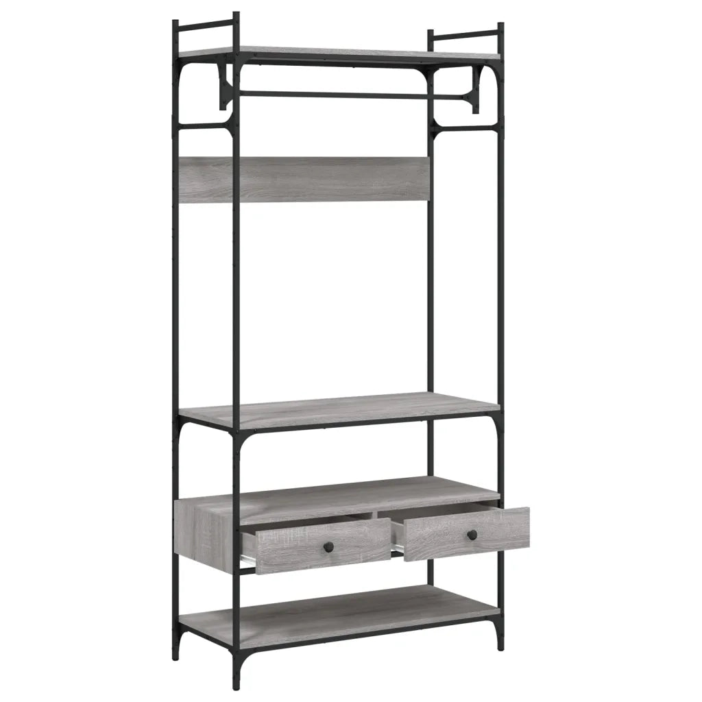 Armadio Cassetti Grigio Sonoma 89x39x184,5 cm Legno Multistrato