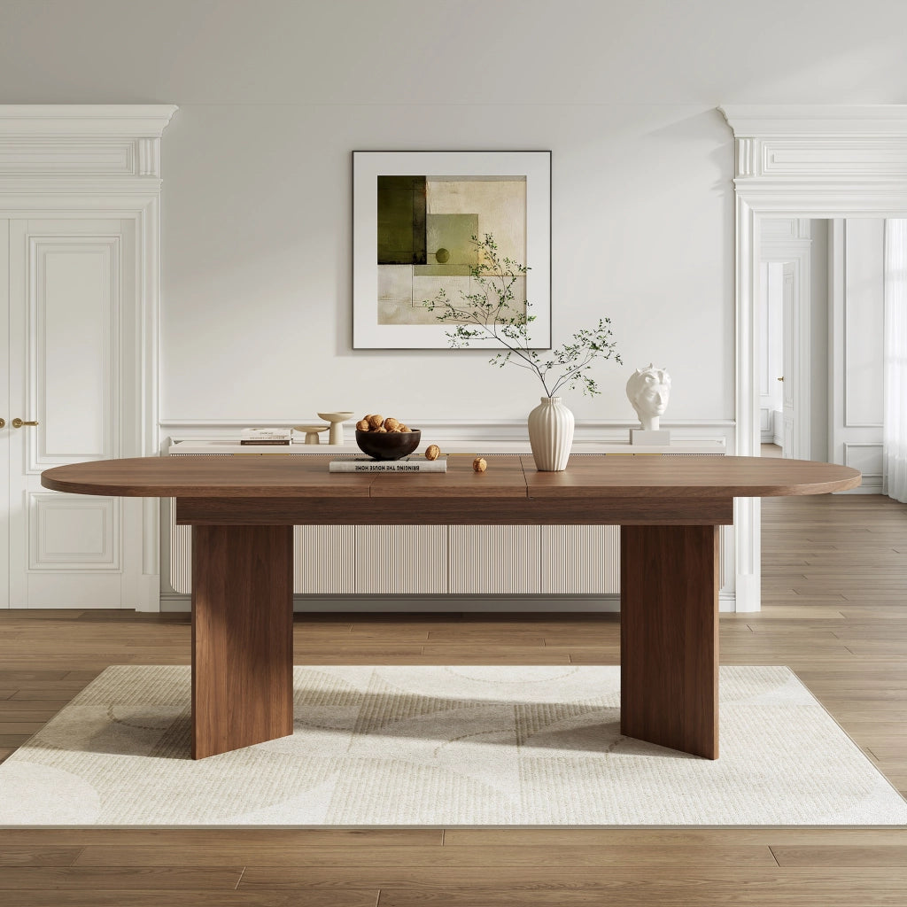 Tavolo da pranzo allungabile 140/180 x 90 cm in MDF; colore noce