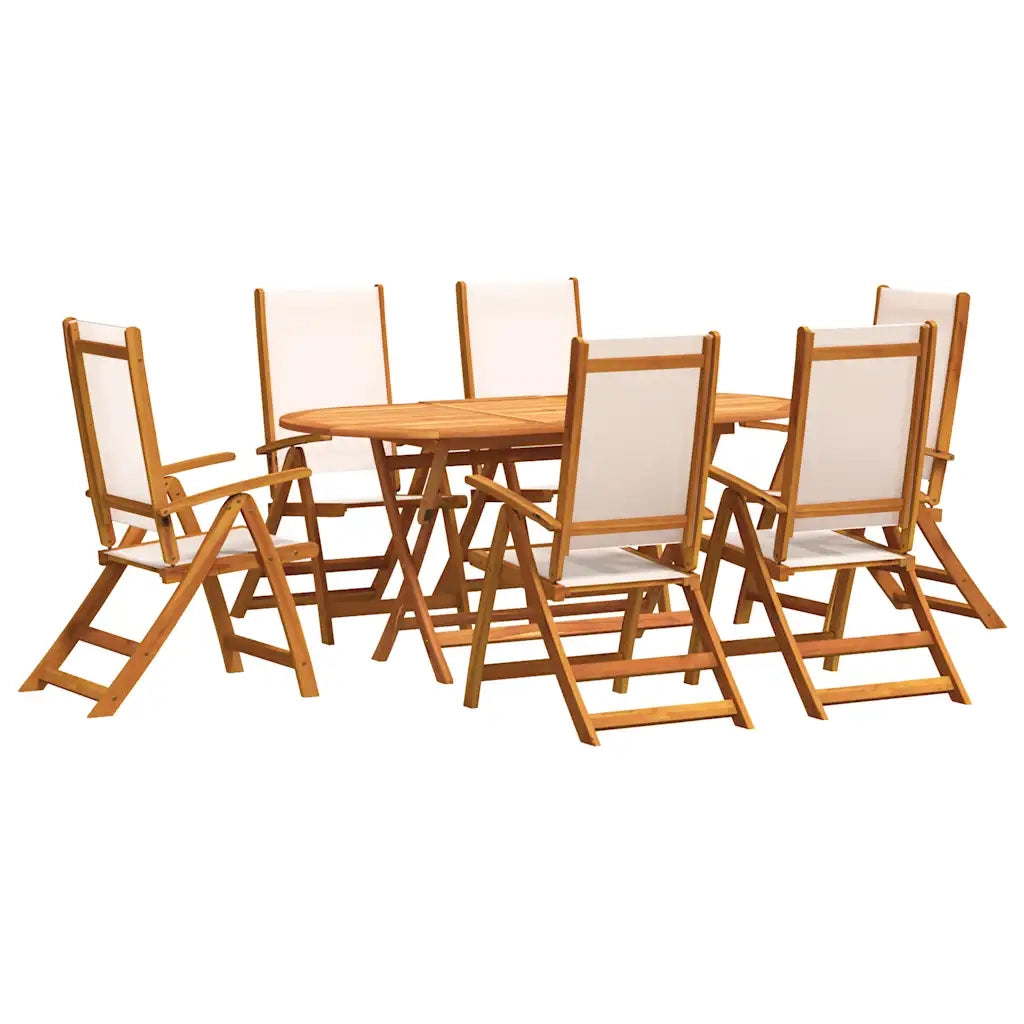 Set Pranzo da Giardino 7pz Legno Massello di Acacia e Textilene 3279270