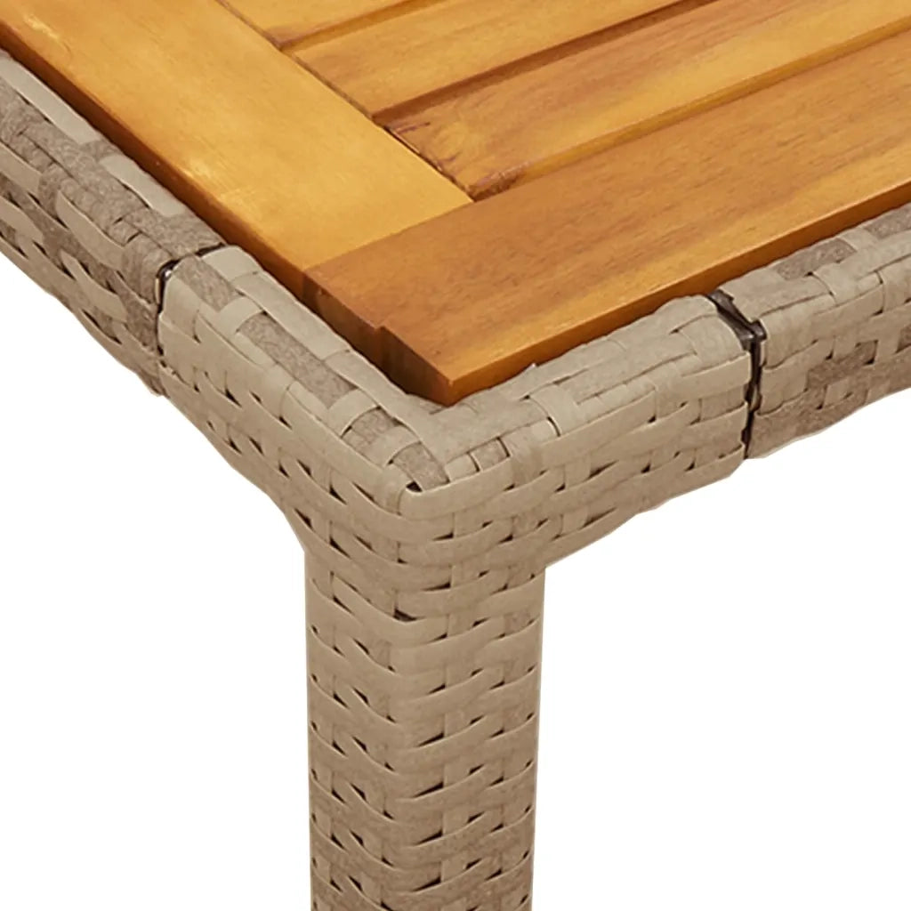 Set Pranzo da Giardino 7 pz con Cuscini Beige Polyrattan Acacia 3278643