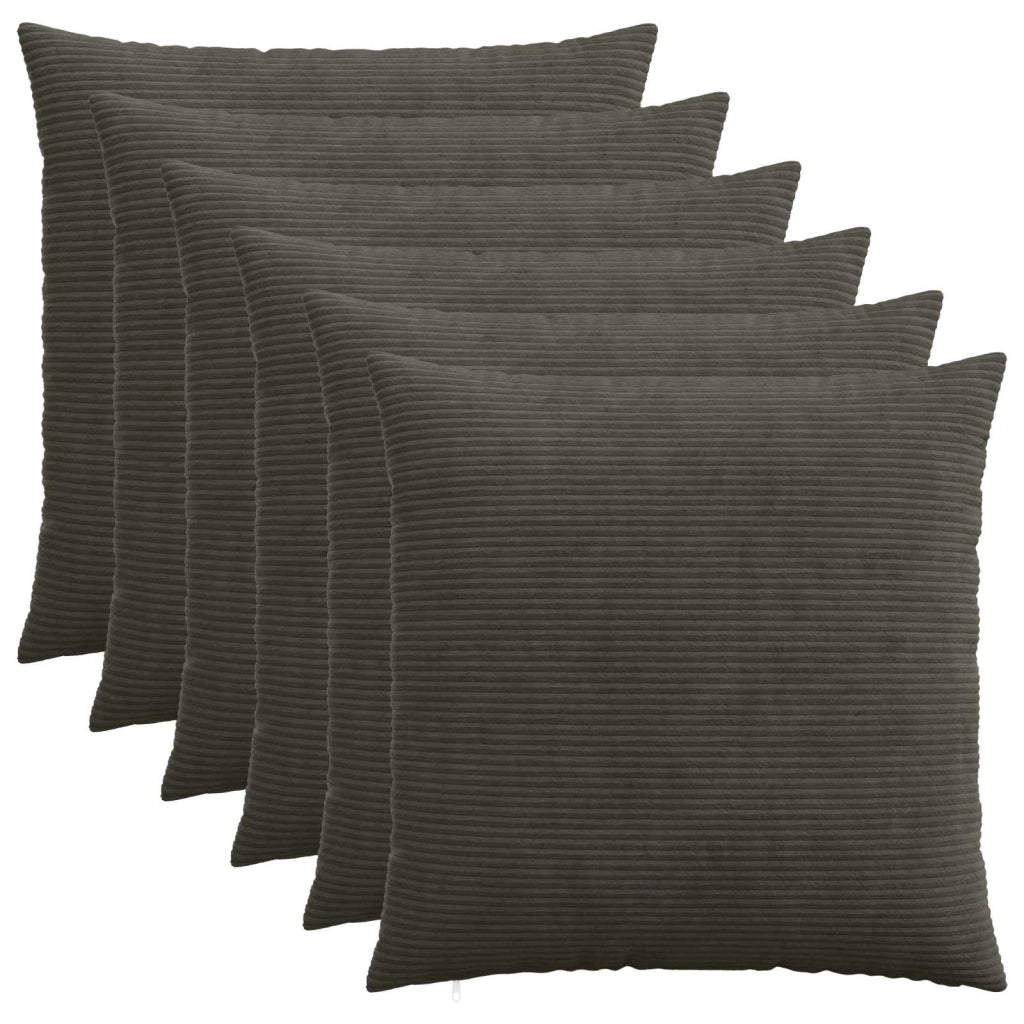 Federa 6 pcs HEERLEN Antracite 55 x 55 cm corduroy 912298