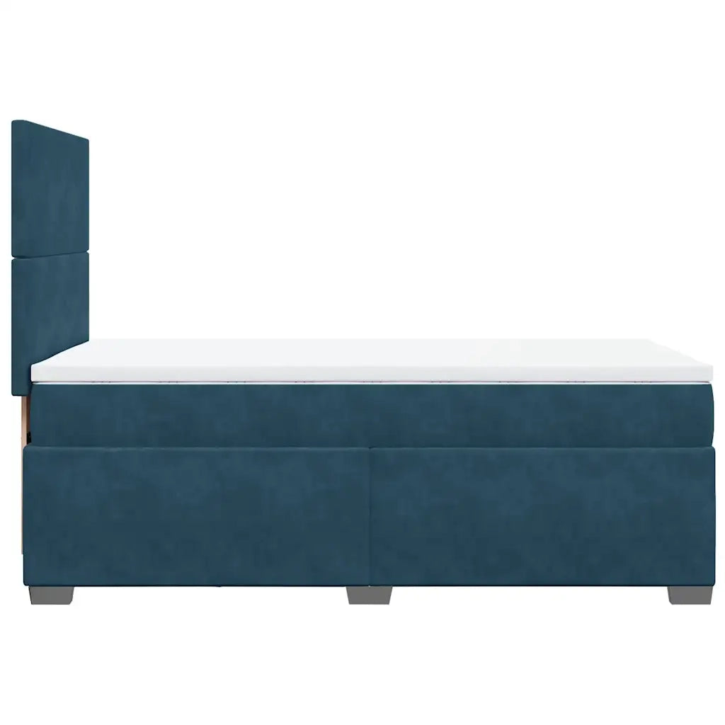 Giroletto a Molle con Materasso Blu 90x200 cm in Velluto